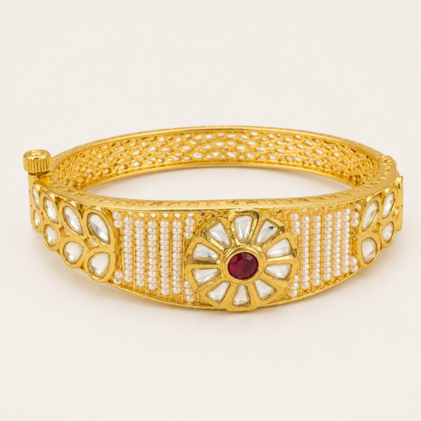 the noorani floral kundan & seed pearl kada