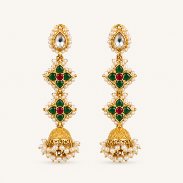 kundan jhumka earrings