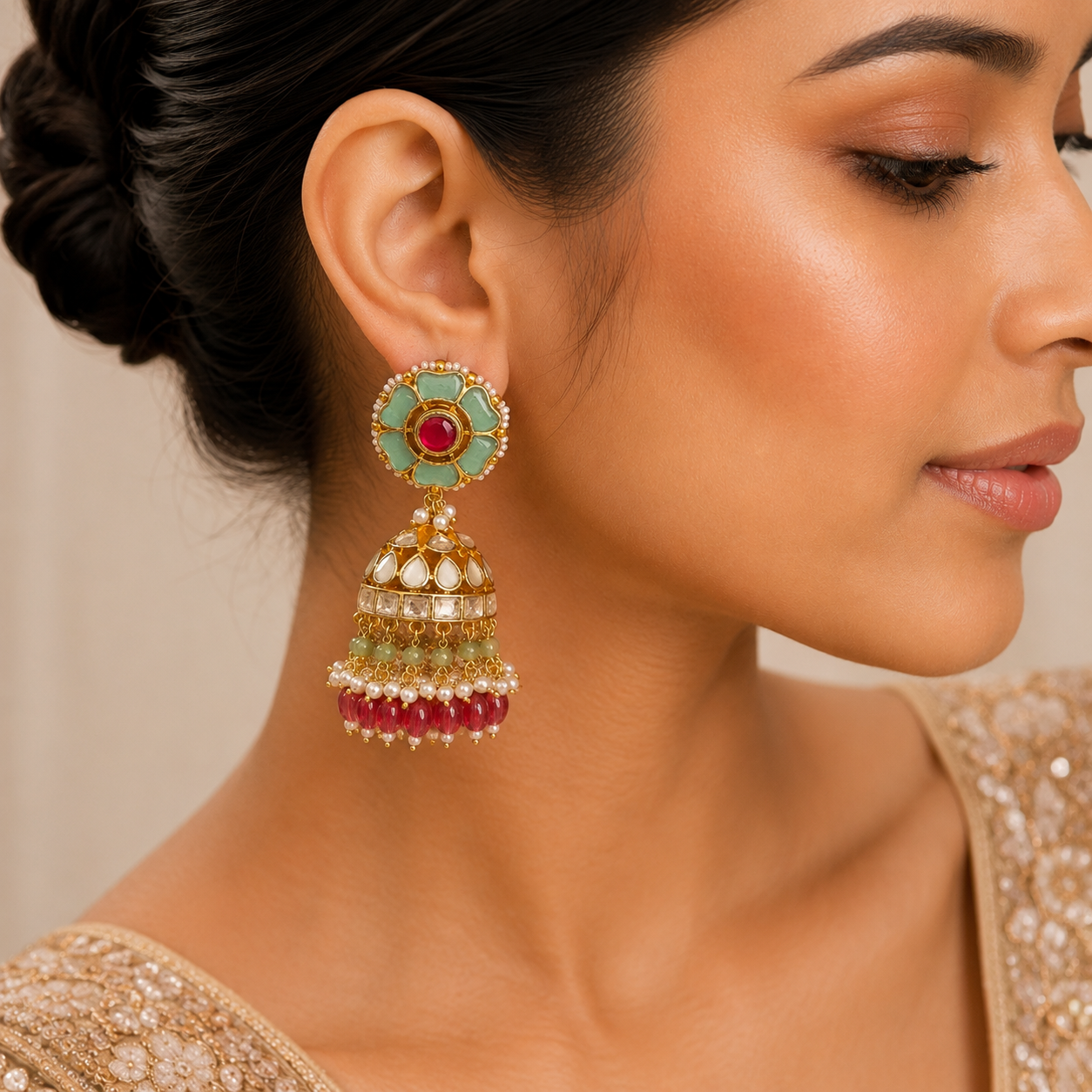 kundan jhumka earrings