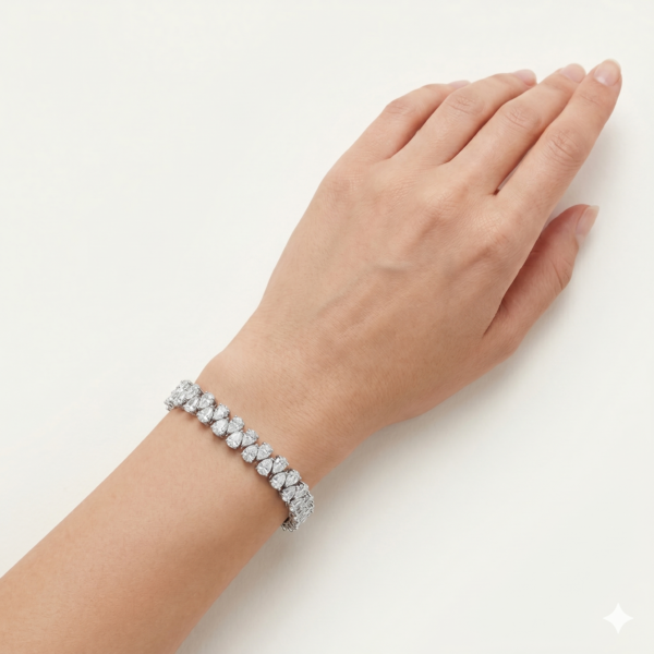 the zenith pear cut cz tennis bracelet