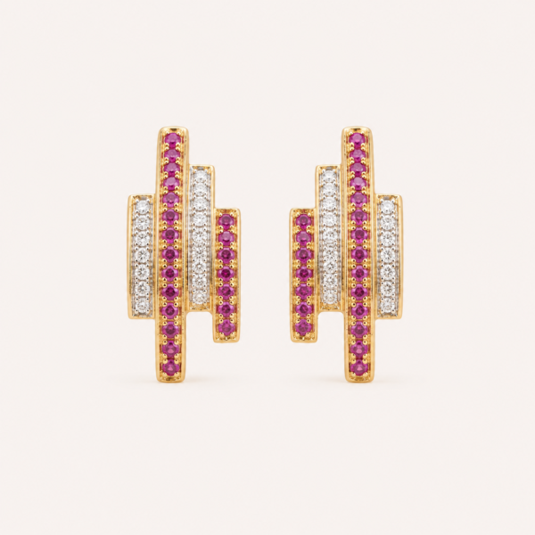 ruby ad bar earrings
