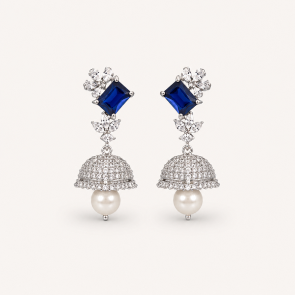 blue ad jhumka earrings