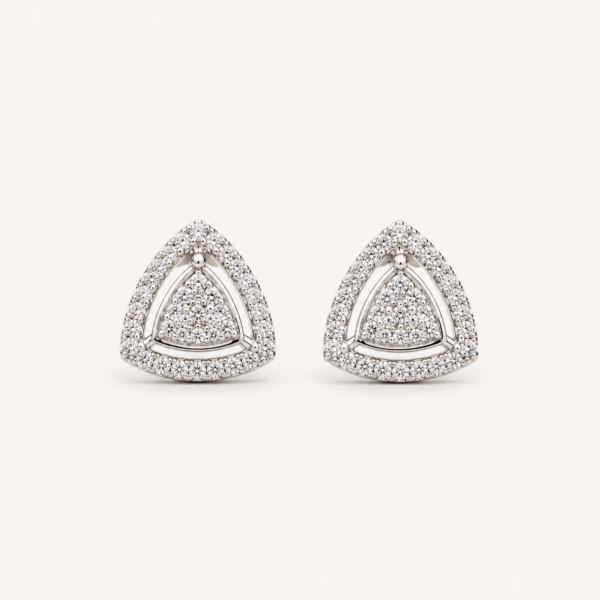 silver cz stud earrings