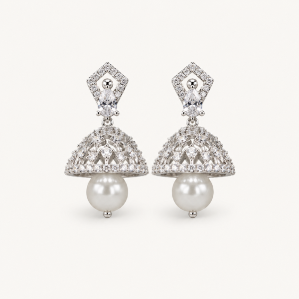 silver ad jhumka earrings | festive wear | foryoujewels