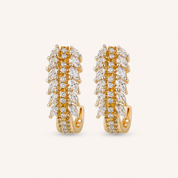 gold cz hoop earrings
