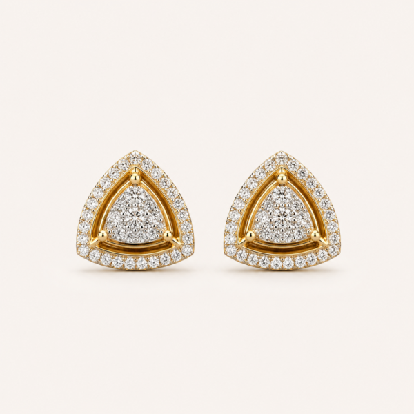 gold cz stud earrings