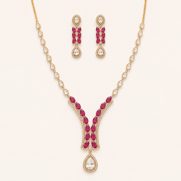 polki pendant set for women | gold finish | wedding