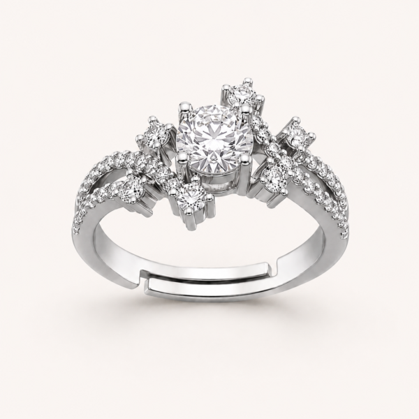 silver american diamond ring