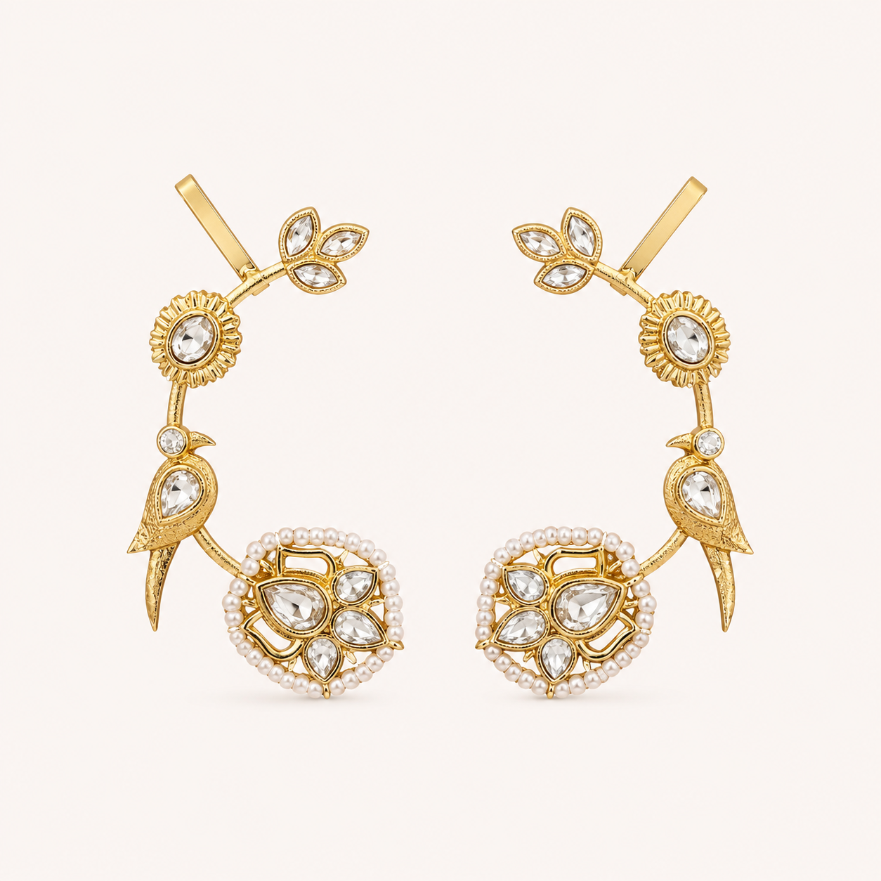 floral vine – peacock ear cuff earrings floral vine – peacock ear cuff earrings